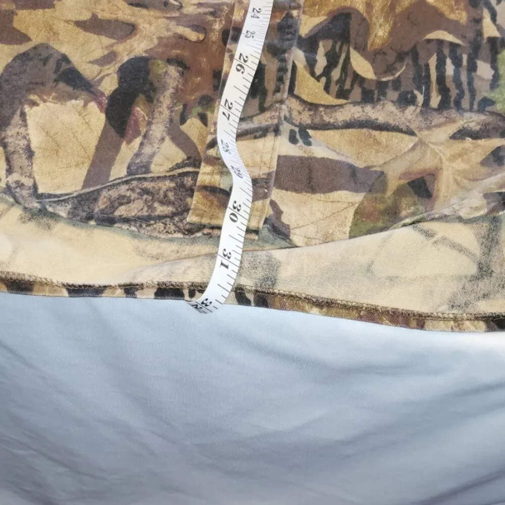 Mossy Oaks Forest Floor Shirt Camo XL Zip Off Sleeves Zipper Back Pocket